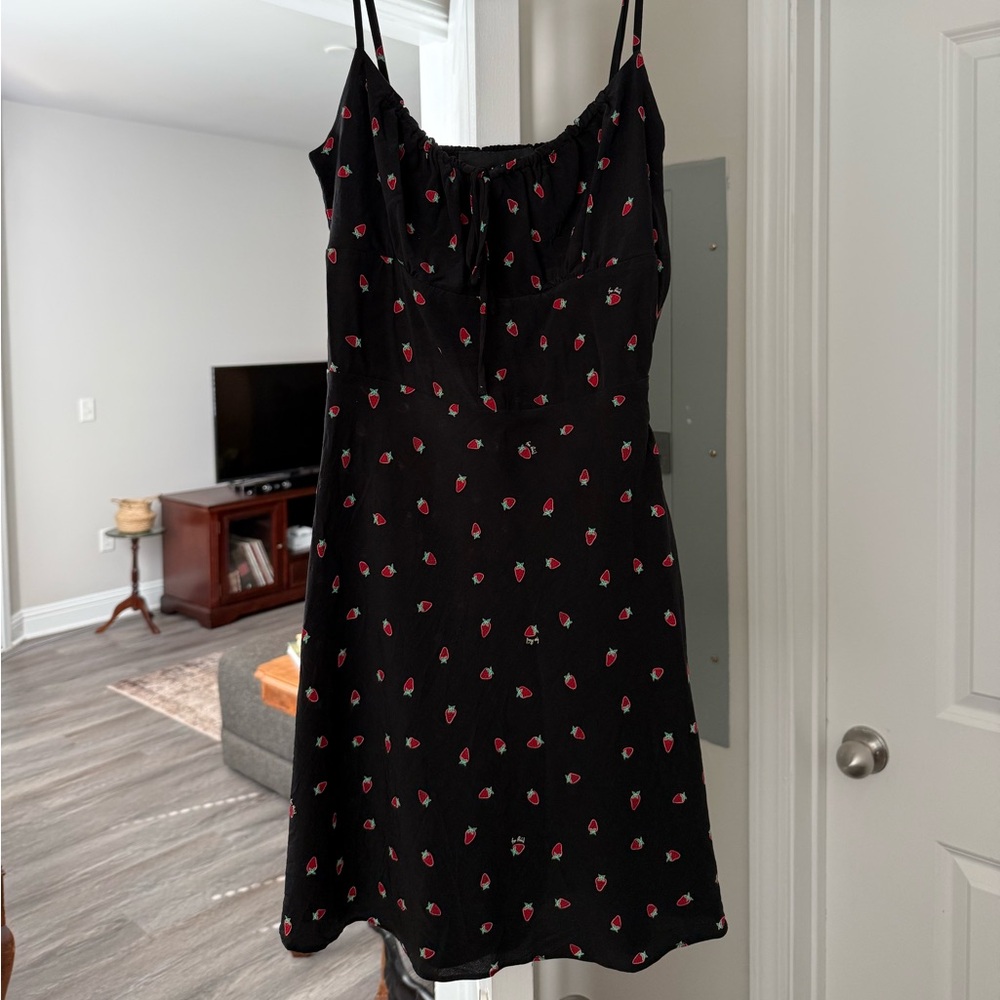 Realisation Strawberry Black Mini Dress